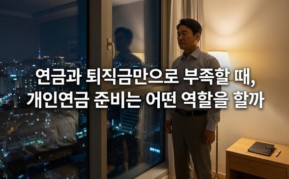 연금·퇴직·개인 준비를 “고민 중인 상태”를 상징